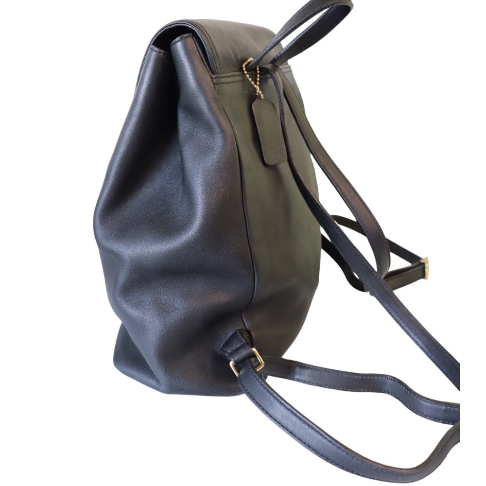 Coach Vintage Hampton Legacy Smooth Black Leather Backpack #9827 - Picture 4 of 12
